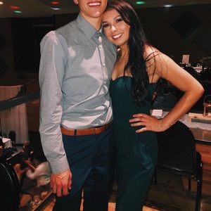 Express Emerald Green Formal Jumpsuit